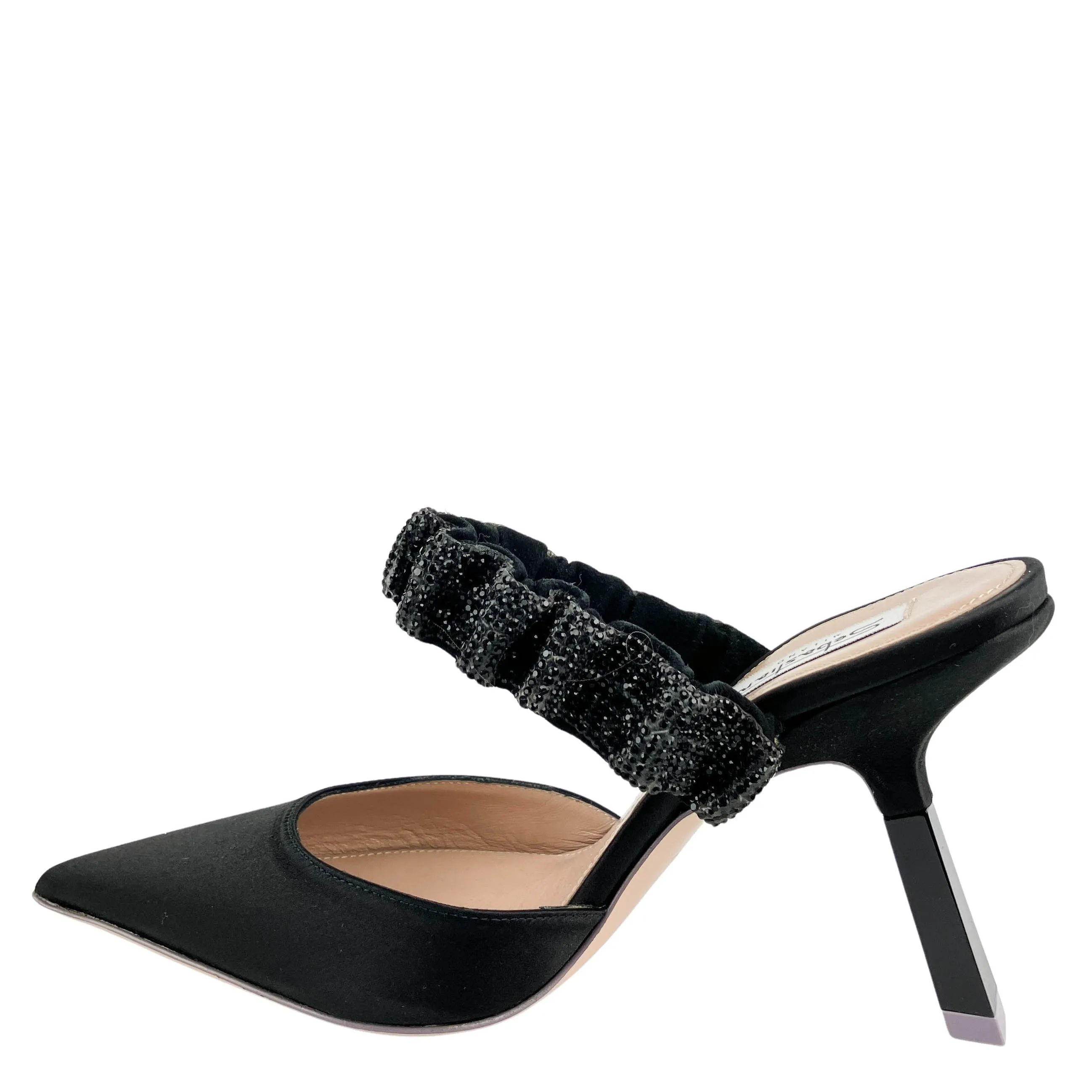 Sebastian Tina Crystal Mules in Black