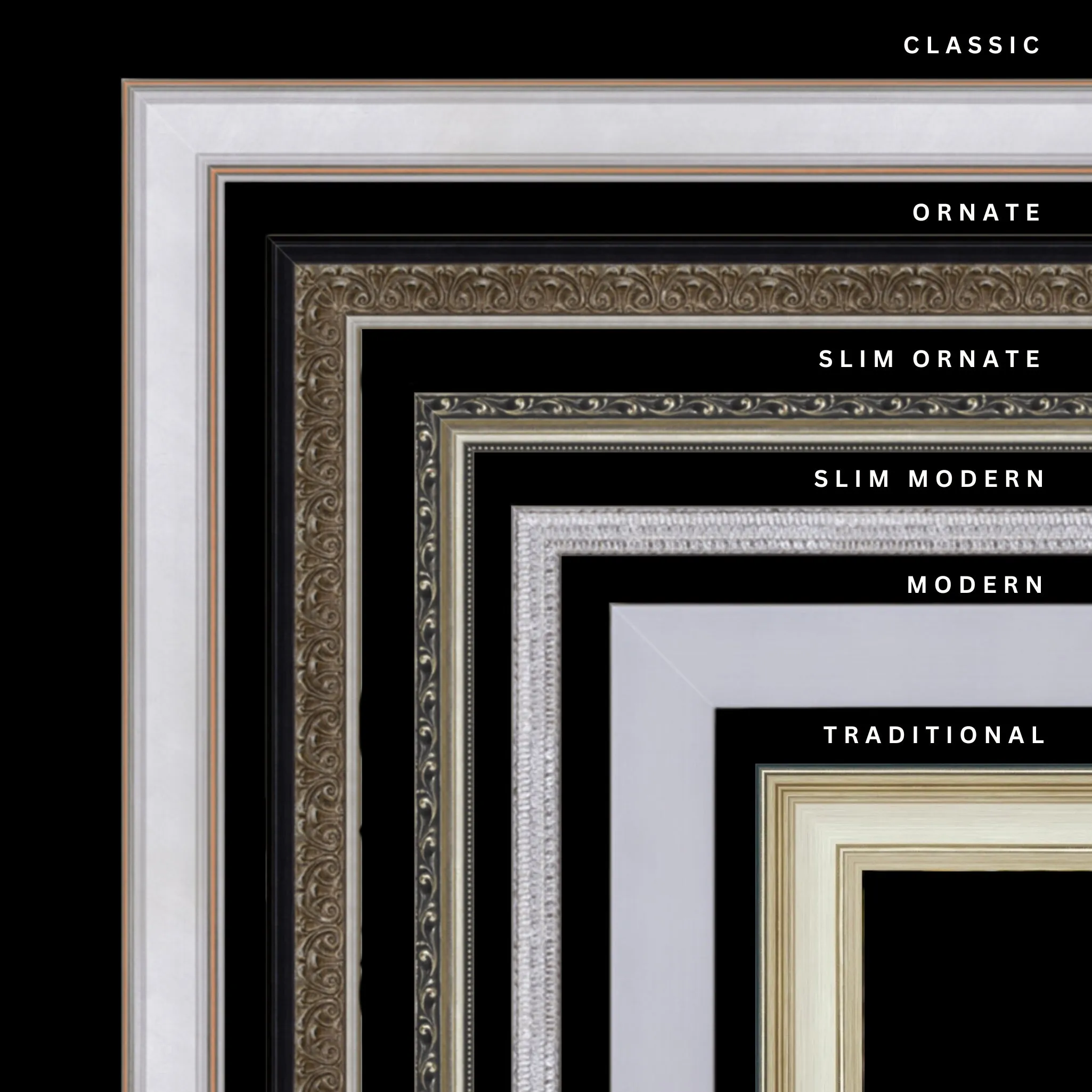 Silver 36x48 Picture Frame Ornate Traditional Classic Antique