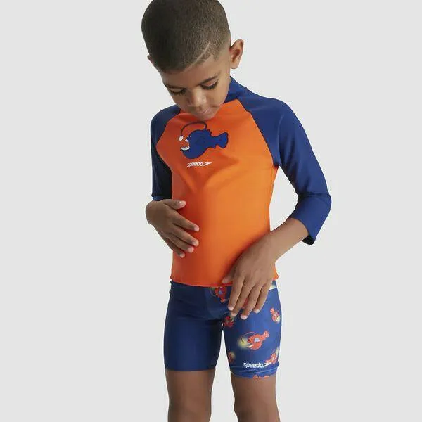 Speedo Toddler Boys Long Sleeve Printed Rash Top