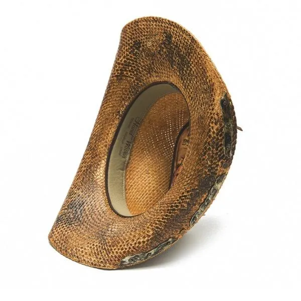 Stampede Men's Western Straw Cowboy Hat - The Revolver Tea Stained