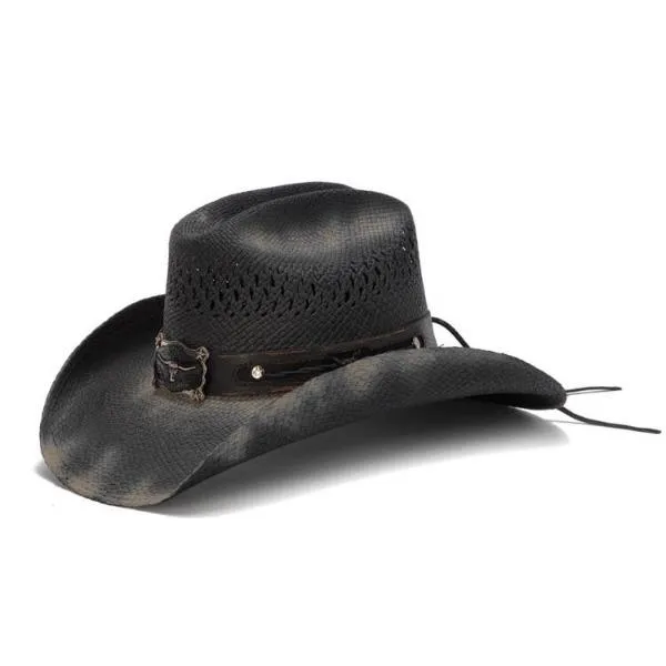 Stampede Western Straw Hat - The Angus Black