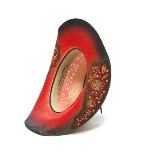 Stampede Women's Straw Cowboy Hat - Ruby Red Stain