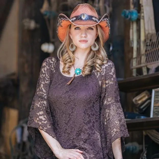 Stampede Women's Straw Western Hat - The Campfire
