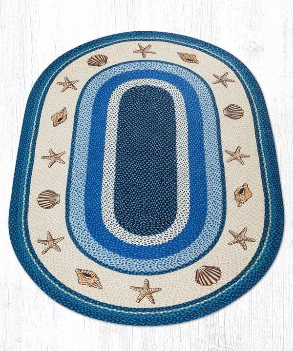 Starfish & Seashells Oval Patch Rug
