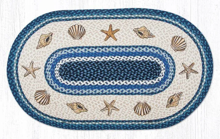 Starfish & Seashells Oval Patch Rug
