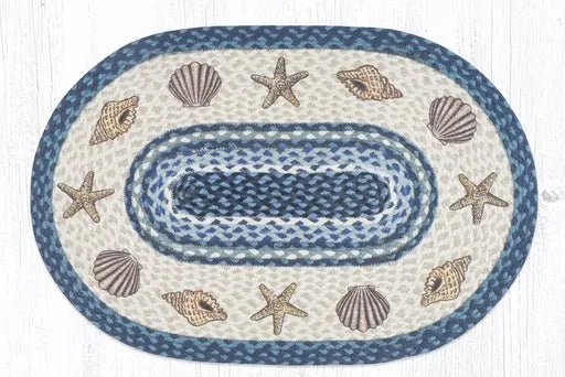 Starfish & Seashells Oval Patch Rug