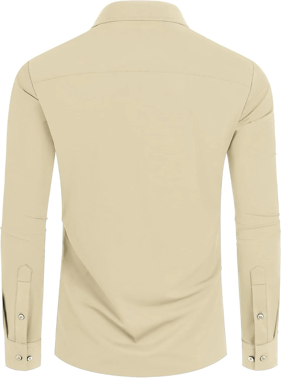 Stretch Mens Dress Shirts Long Sleeve Slim Fit Dress Shirts for Men Muscle Fit Wrinkle Free Button Down Shirt