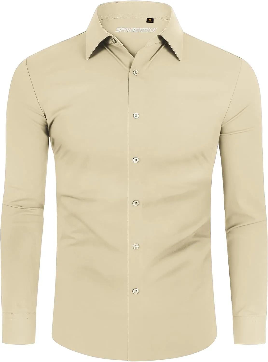 Stretch Mens Dress Shirts Long Sleeve Slim Fit Dress Shirts for Men Muscle Fit Wrinkle Free Button Down Shirt