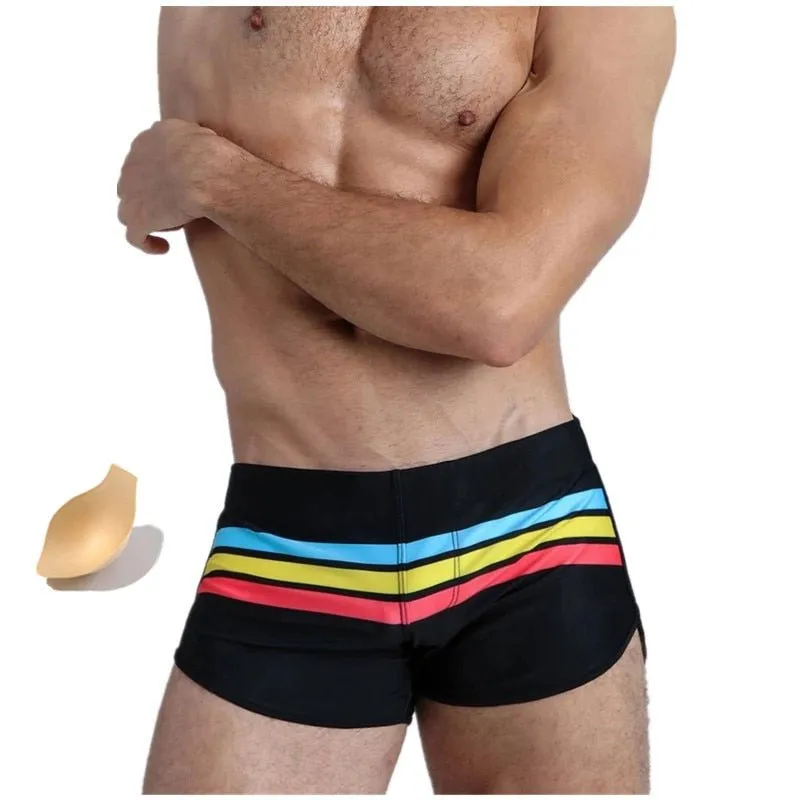Striped Away Swim Trunks
