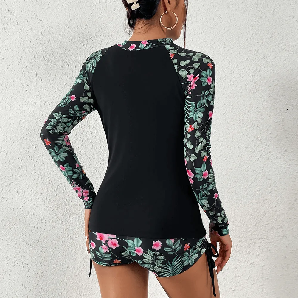 Stylish Split Women's Long Sleeve Surfing Swimwear - SF0937