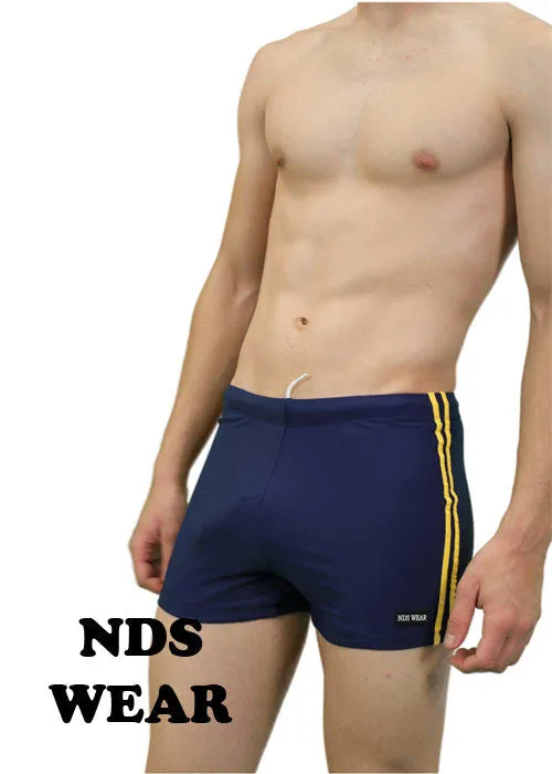Stylish Yellow Side Stripe Swimsuit by David