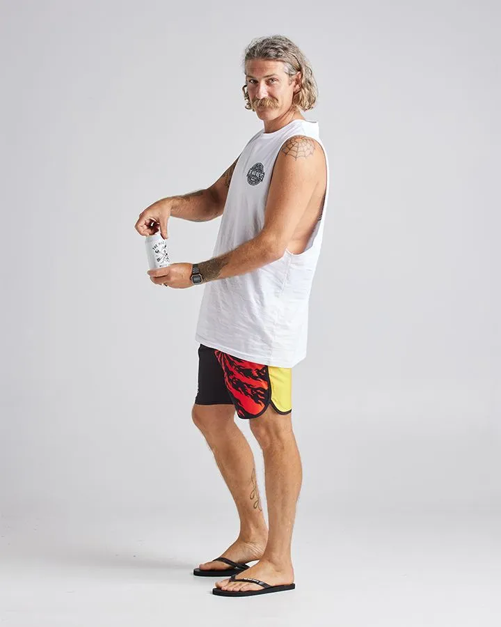 The Mad Hueys Flaming Spiral Boardshort 18"