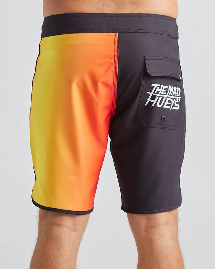 The Mad Hueys Flaming Spiral Boardshort 18"