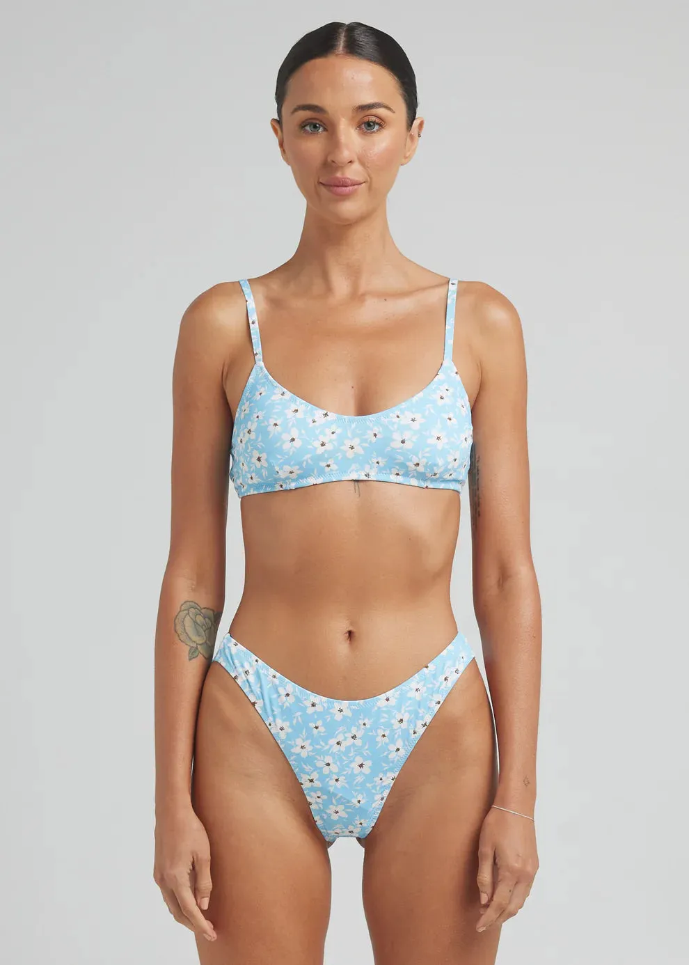 Tiare Scoop Bralette Top - Sky