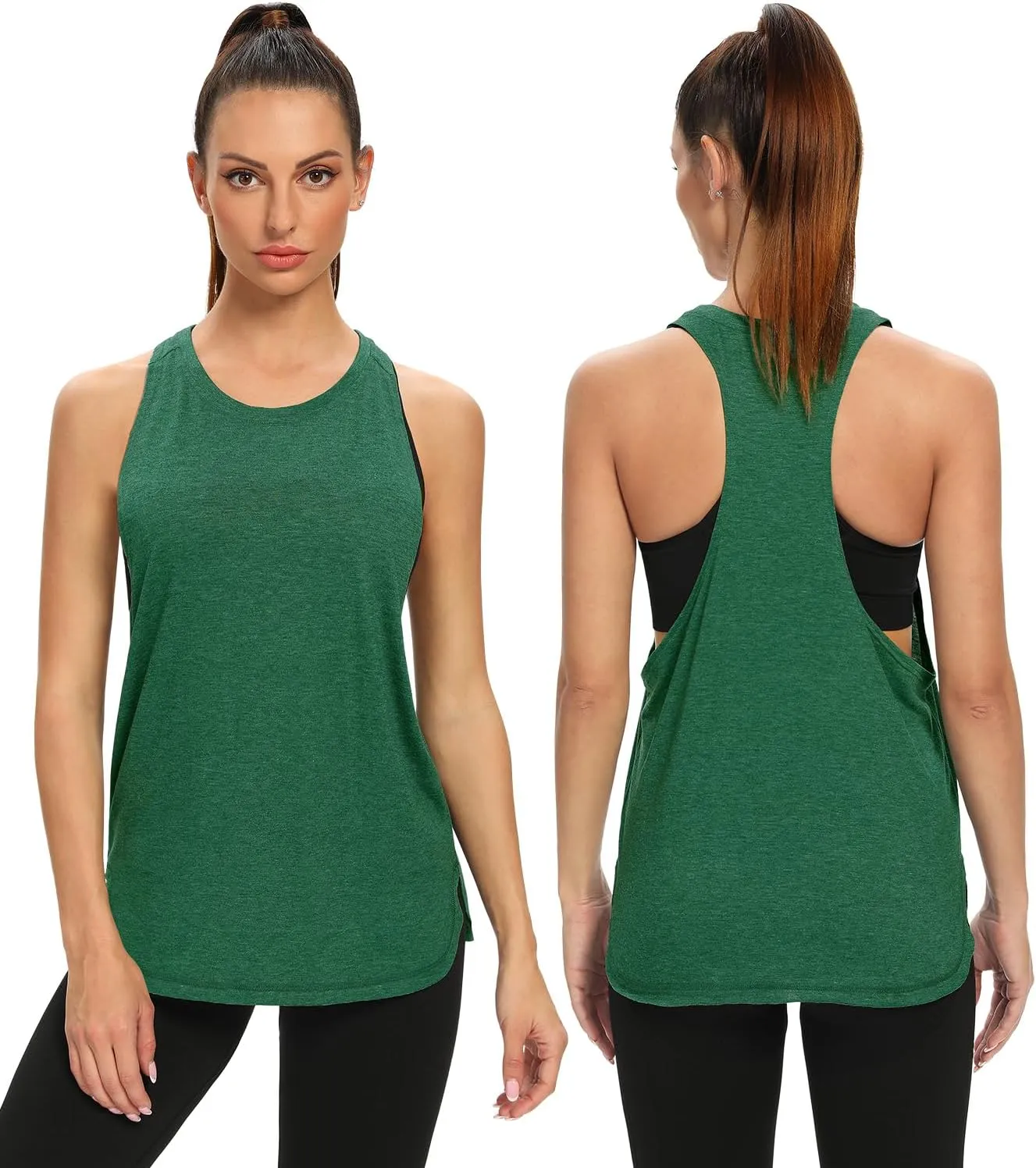 Ullnoy Workout Tank Tops for Women Running Muscle Tanks Sleeveless Loose Fit Gym Yoga Sport Shirts 3-5 Pack