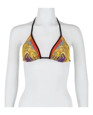 Versace Barocco Printed Triangle Bikini Top