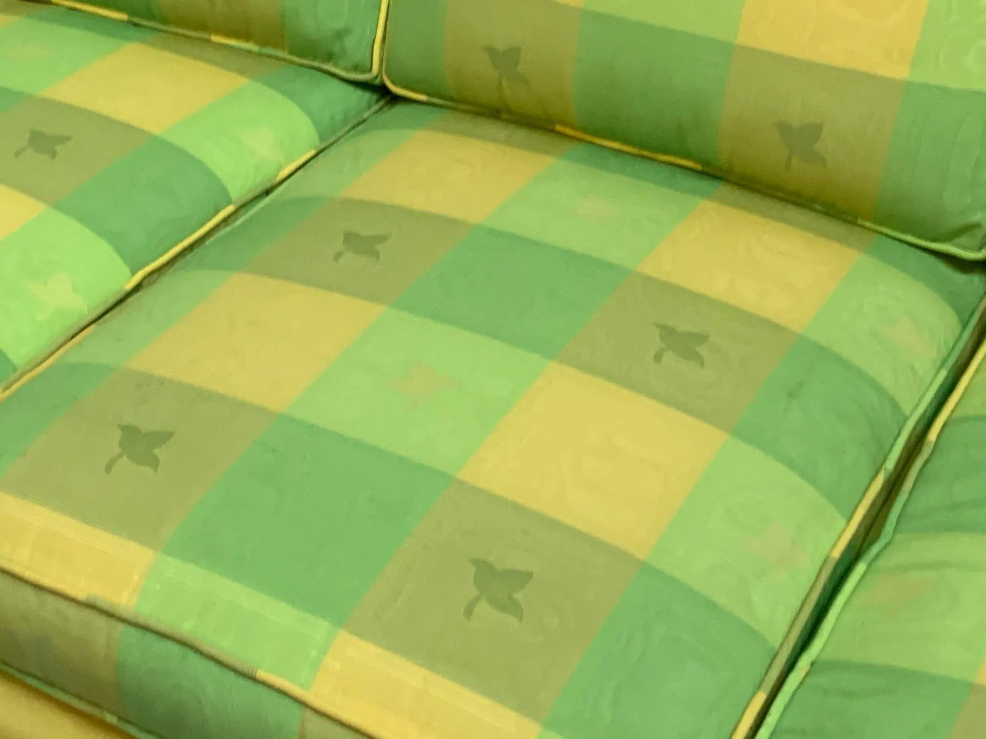 Vintage Hollywood Regency Plaid Sofa