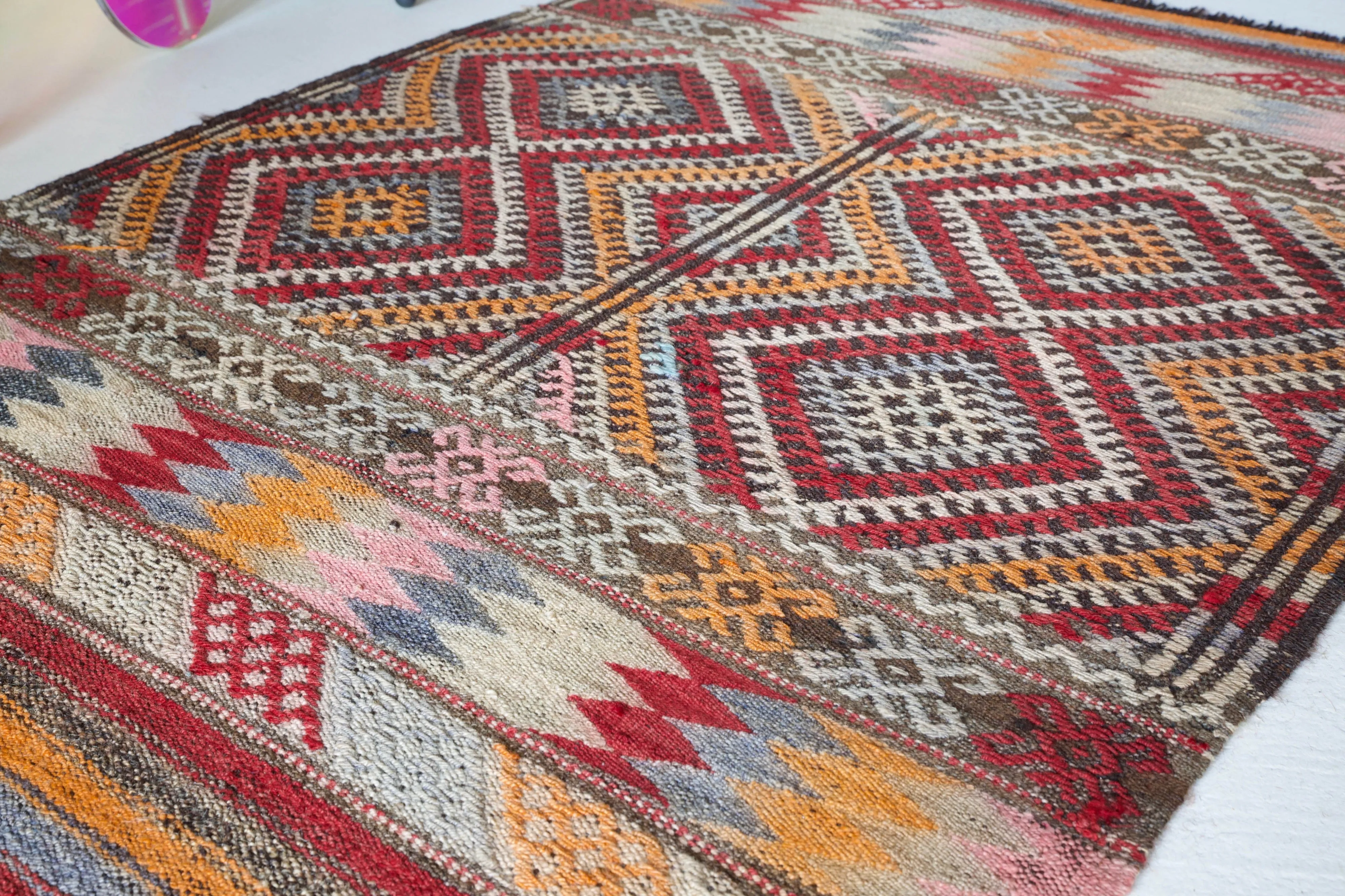 Vintage Turkish Cicim Kilim Rug 2'10"x4'4"