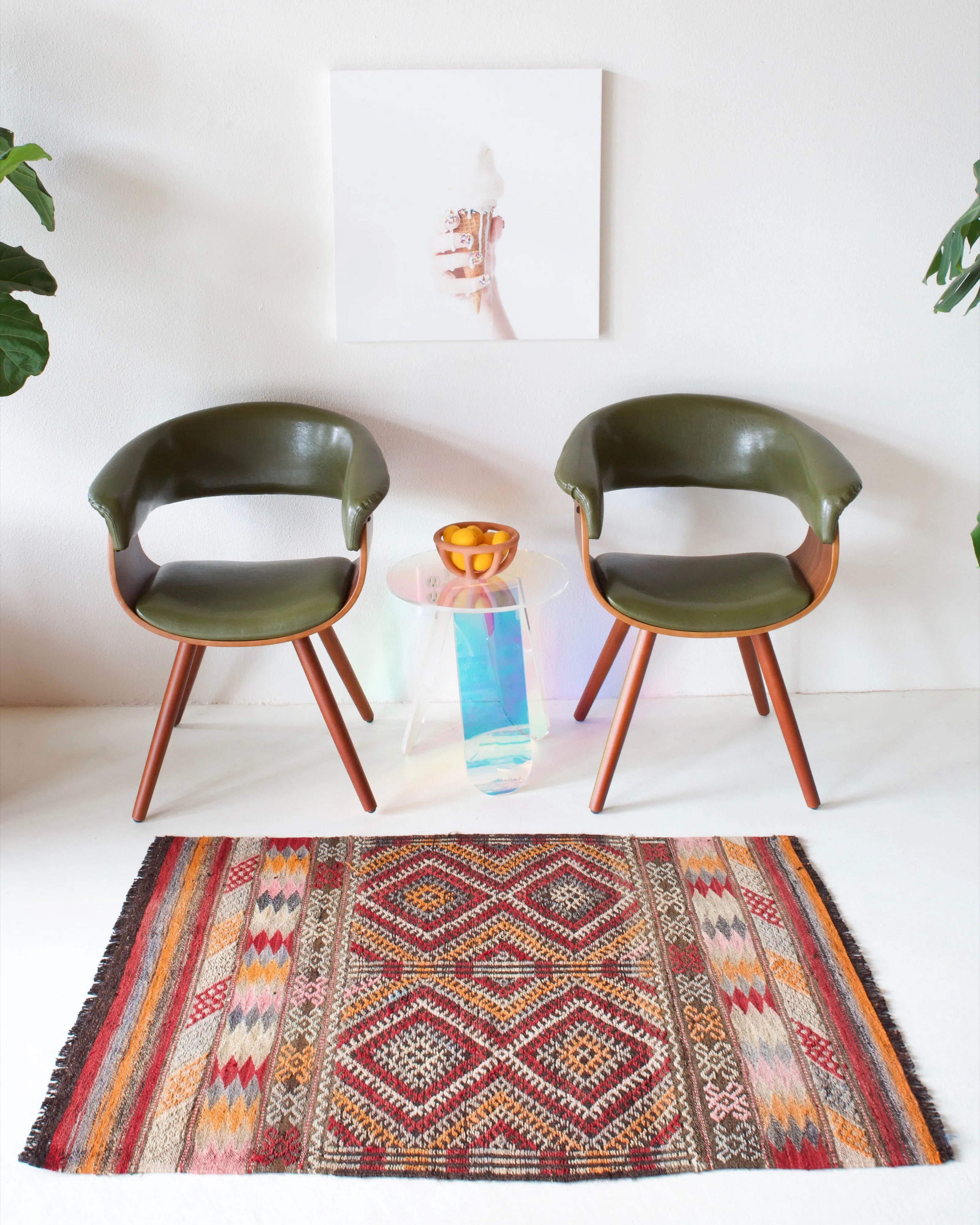 Vintage Turkish Cicim Kilim Rug 2'10"x4'4"