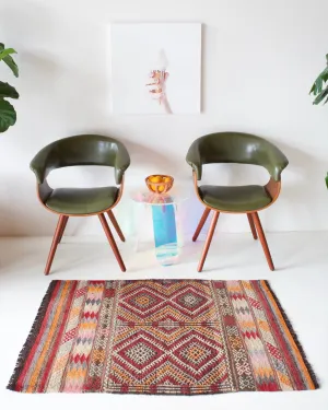 Vintage Turkish Cicim Kilim Rug 2'10"x4'4"