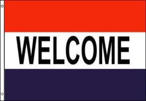 Welcome Polyester Banner Flag Sign Welcome Polyester Banner Flag Sign