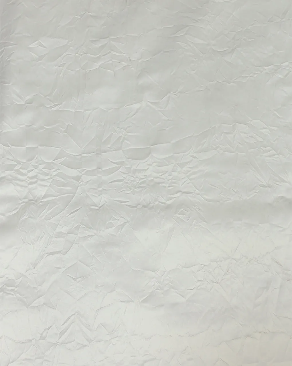 WHITE CRUSHED POLYESTER SATIN FABRIC