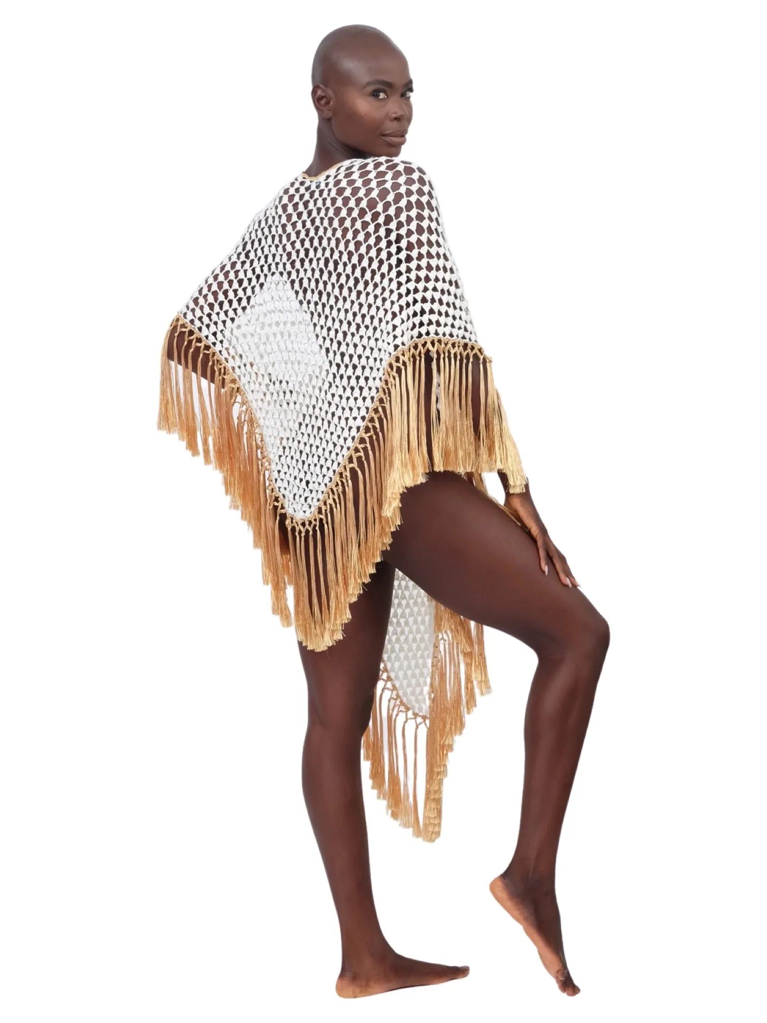 White Phoenix Fringed Coverup