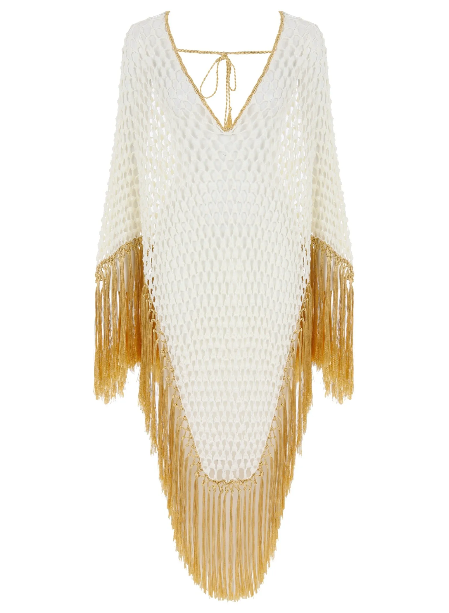 White Phoenix Fringed Coverup