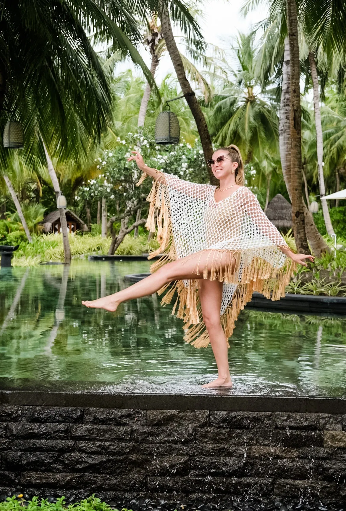 White Phoenix Fringed Coverup