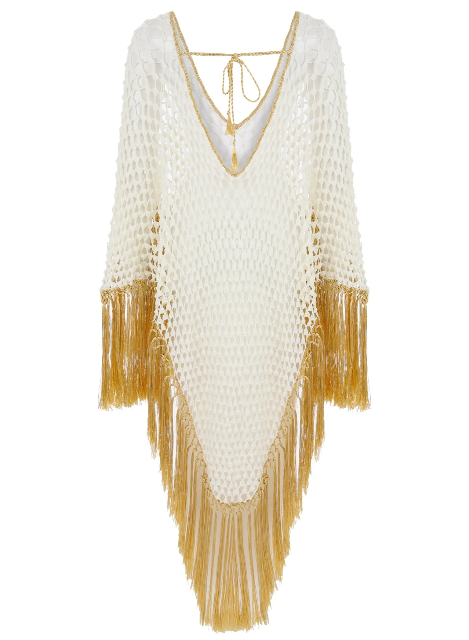 White Phoenix Fringed Coverup