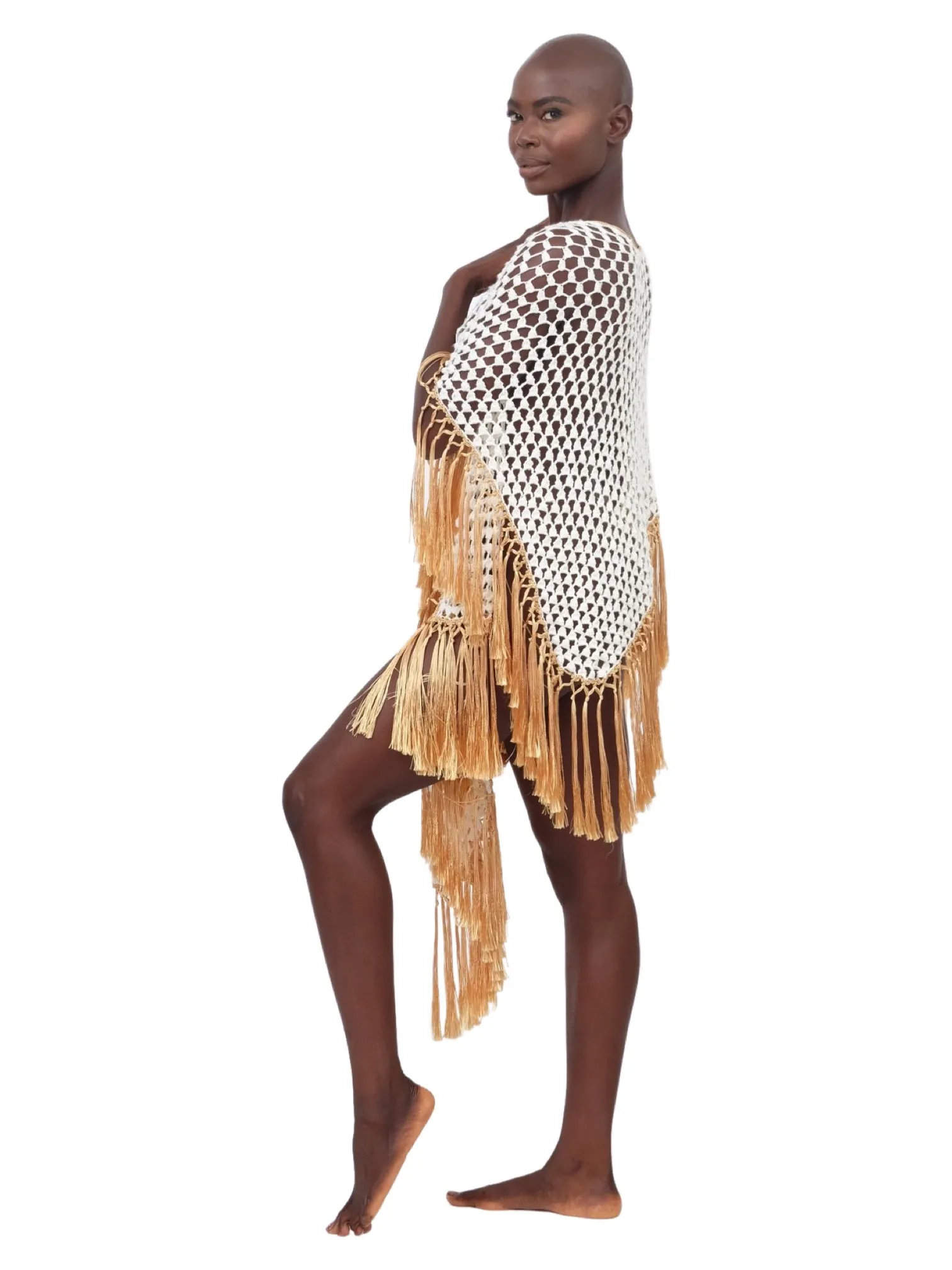 White Phoenix Fringed Coverup