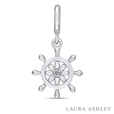 White Sapphire Ship Helm Charm