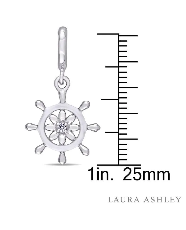 White Sapphire Ship Helm Charm
