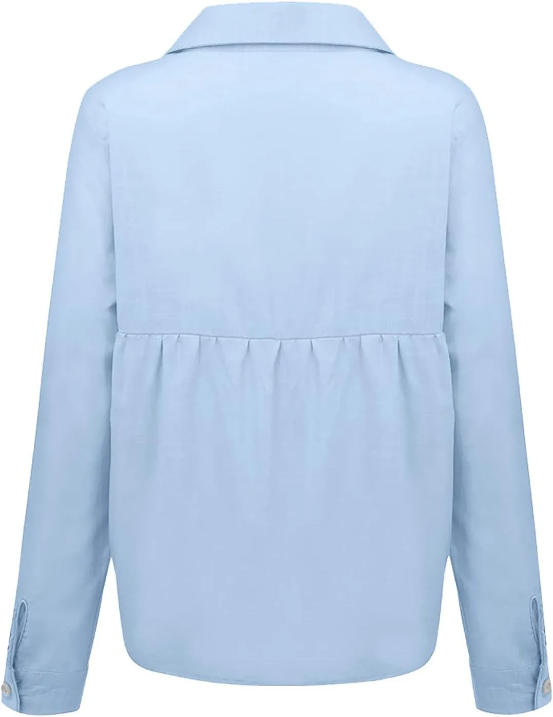 Womens Button Down Shirts Linen Casual Long Sleeve Loose Shirt Tops Bathing Suit Cover Up Cotton Blouses for Women