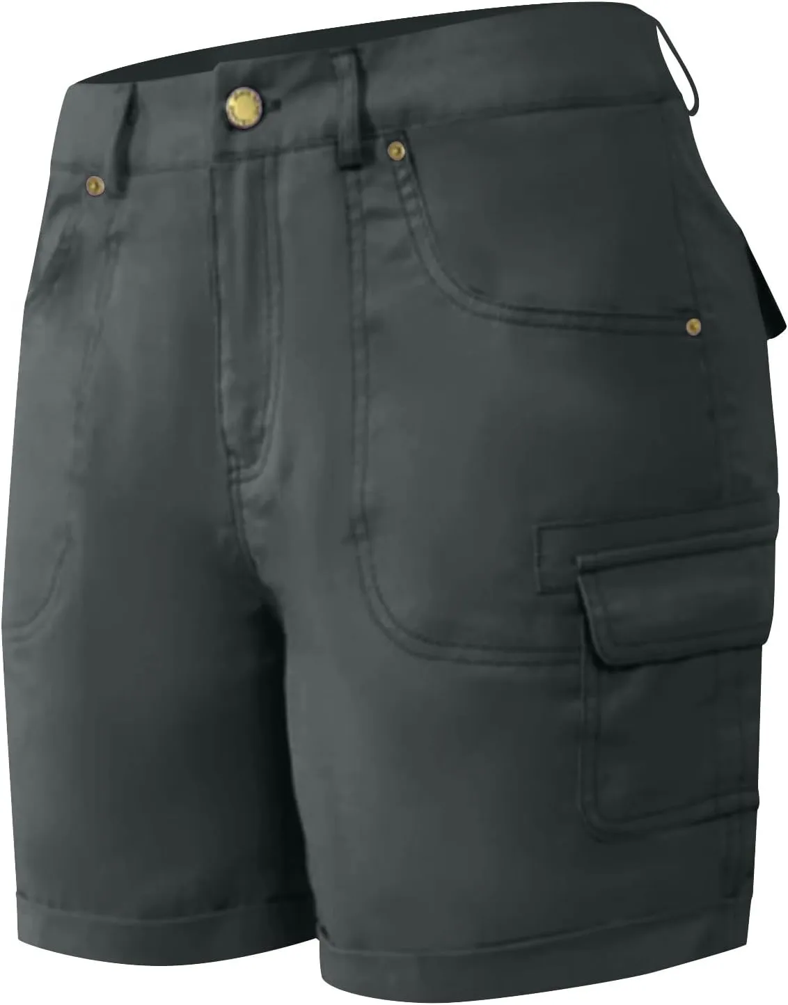 Women's Cargo Shorts Summer High Waist Outdoor Hiking Short Pants with Pockets Loose Fit Button Bermuda Shorts