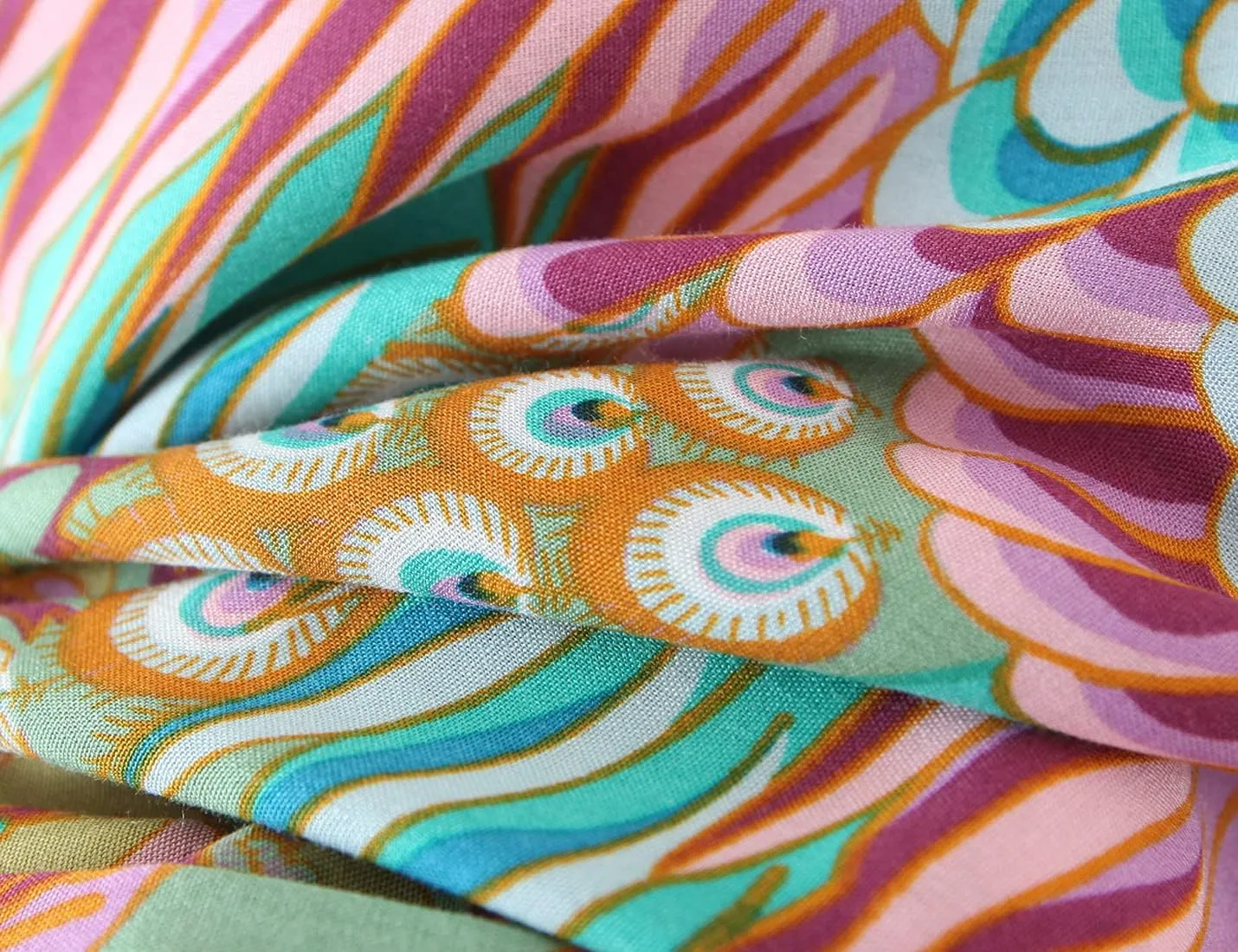 Women's Kimono Boho Floral Peacock Print Open Kimono Cardigan Swimwear Cover Ups