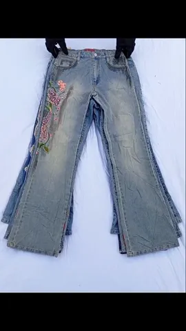 Y2K Unique Flared Embellished Jeans
