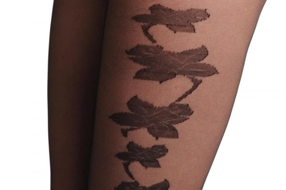 Zig Zag Side Seam With Large Black Lilies Flowers
